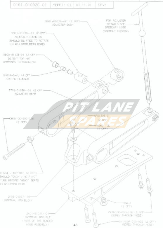 FRONT WING ADJ ASS - SPEEDWAY